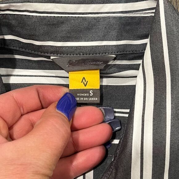 NWOT Eddie Bauer Womens Striped Button Down Shirt Green White Size S - Picture 4 of 7